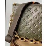 Louis Vuitton LV Women Coussin MM Handbag Khaki Monogram Embossed Puffy Lambskin - Image 6