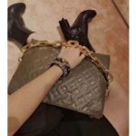 Louis Vuitton LV Women Coussin MM Handbag Khaki Monogram Embossed Puffy Lambskin - Image 11