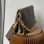 Louis Vuitton LV Women Coussin MM Handbag Khaki Monogram Embossed Puffy Lambskin - Image 4