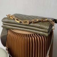 Louis Vuitton LV Women Coussin MM Handbag Khaki Monogram Embossed Puffy Lambskin (2)