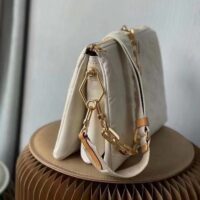 Louis Vuitton LV Women Coussin PM Handbag Cream Monogram-Embossed Puffy Lambskin Calfskin (6)