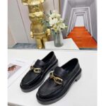 Louis Vuitton LV Women Loafer Black Glazed Calf Leather Blake Construction Monogram Flowers - Image 4