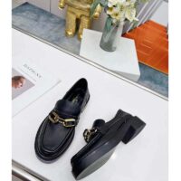 Louis Vuitton LV Women Loafer Black Glazed Calf Leather Blake Construction Monogram Flowers (8)