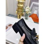 Louis Vuitton LV Women Loafer Black Glazed Calf Leather Blake Construction Monogram Flowers - Image 10