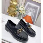 Louis Vuitton LV Women Loafer Black Glazed Calf Leather Blake Construction Monogram Flowers - Image 2