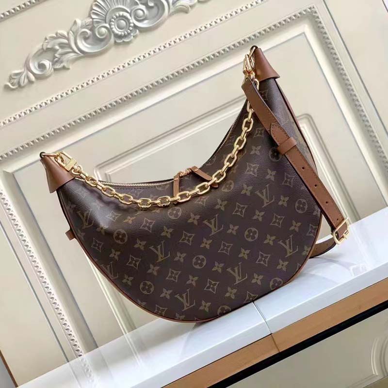 Louis Vuitton Loop Hobo Monogram Canvas Brown in Coated Canvas with  Gold-tone - US