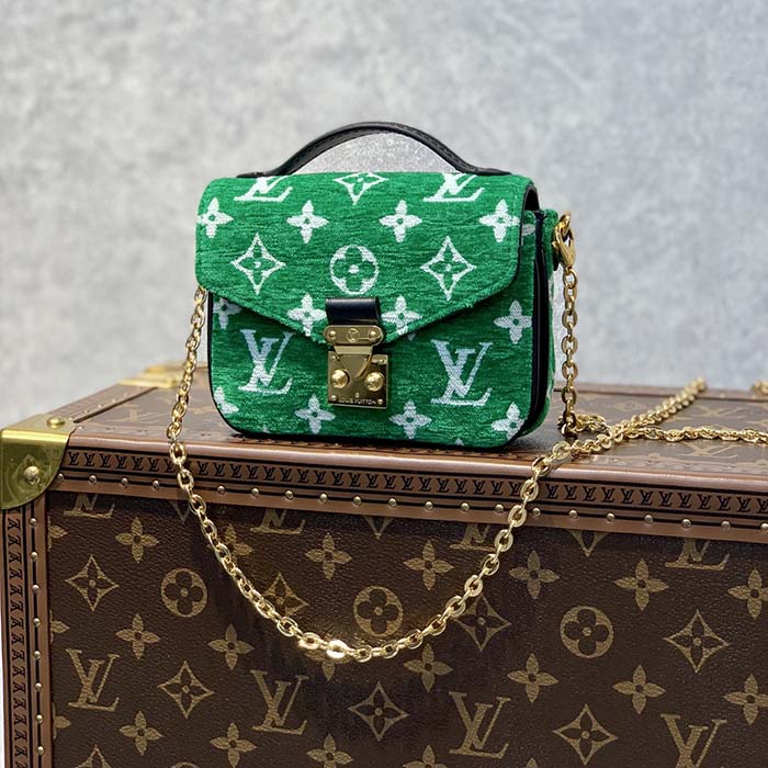 Louis Vuitton Micro Metis Green in Velvet/Leather with Gold-tone - US