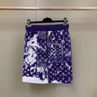 Louis Vuitton LV Women Monogram Bandana Shorts Cotton Indigo Regular Fit (8)