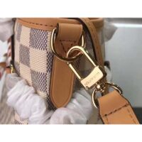 Louis Vuitton LV Women Neverfull MM Tote Bag Damier Azur Coated Canvas (7)