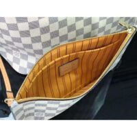 Louis Vuitton LV Women Neverfull MM Tote Bag Damier Azur Coated Canvas (7)