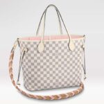 Louis Vuitton LV Women Neverfull MM Tote Bag Damier Azur Coated Canvas
