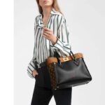 Louis Vuitton LV Women On My Side MM Tote Bag Black Twist Calfskin Monogram Coated Canvas - Image 12