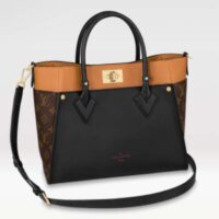 Louis Vuitton LV Women On My Side MM Tote Bag Black Twist Calfskin Monogram Coated Canvas (5)