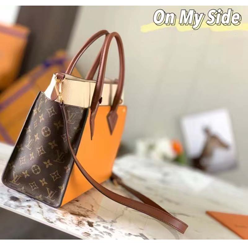 Louis Vuitton On My Side tote bag MM Brown Beige Leather ref.315407 - Joli  Closet