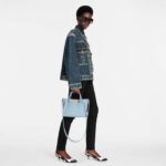 Louis Vuitton LV Women On My Side PM Handbag Bleu Nuage Blue Perforated Calf Leather - Image 12