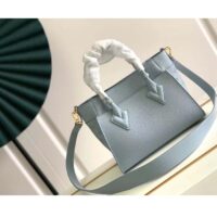 Louis Vuitton LV Women On My Side PM Handbag Bleu Nuage Blue Perforated Calf Leather (1)