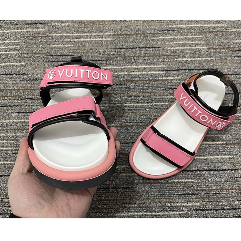 Pool pillow leather mules Louis Vuitton Pink size 37 EU in Leather -  31717646