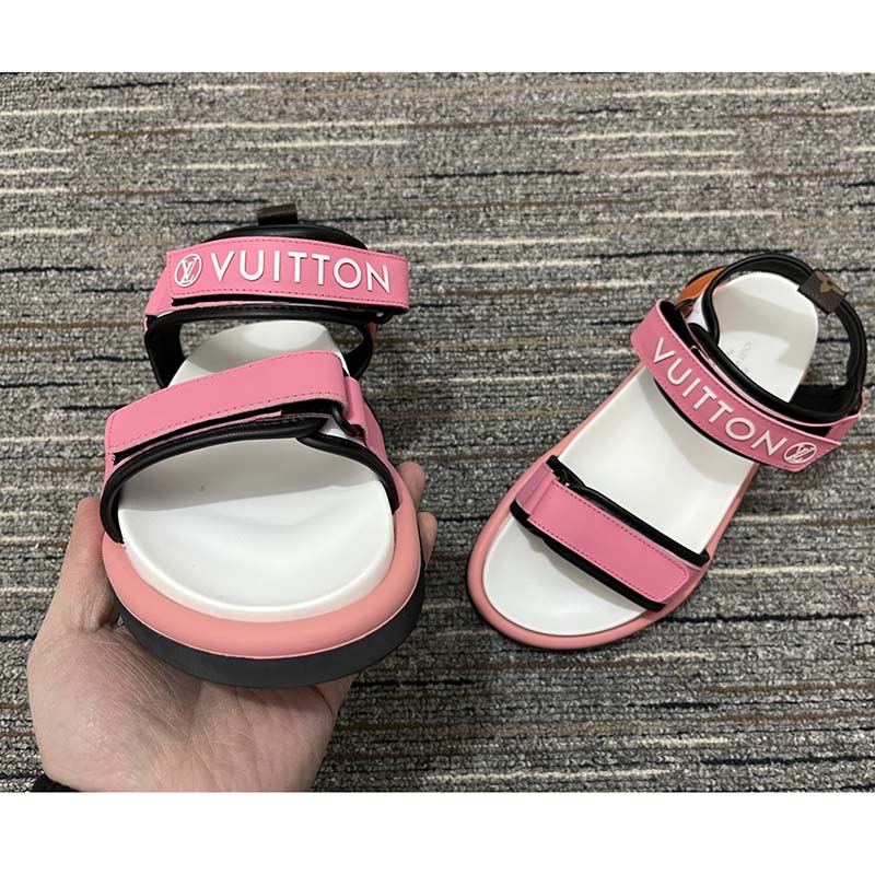 Louis Vuitton pool pillow comfort Flat Sandals Pink Pop 39 9 Monogram Logo  $1335