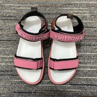 Louis Vuitton LV Women Pool Pillow Flat Comfort Sandal Pink Calf Leather Circle Rubber (5)