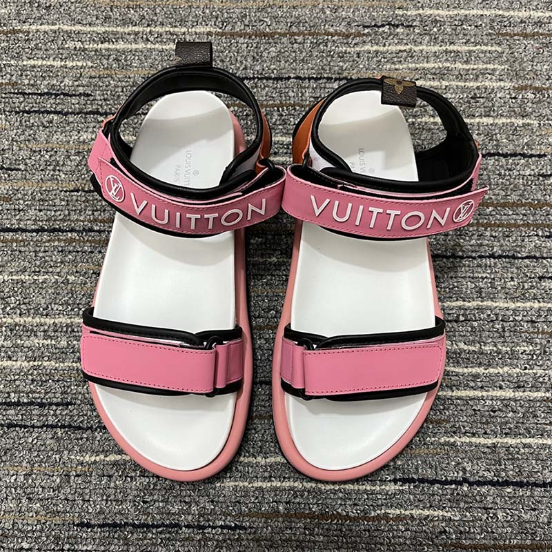 Louis Vuitton - Authenticated Pool Pillow Sandal - Leather Pink Plain for Women, Very Good Condition