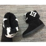 Louis Vuitton LV Women Snowdrop Flat Ankle Boot Black Suede Calf Leather Shearling Wool - Bild 9