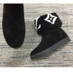 Louis Vuitton LV Women Snowdrop Flat Ankle Boot Black Suede Calf Leather Shearling Wool - Bild 7