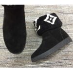 Louis Vuitton LV Women Snowdrop Flat Ankle Boot Black Suede Calf Leather Shearling Wool - Bild 10