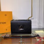 Louis Vuitton LV Women Twist MM Chain Bag Black Epi Grained Cowhide Leather - Imagen 2