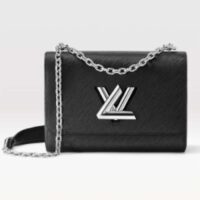 Louis Vuitton LV Women Twist MM Chain Bag Black Epi Grained Cowhide Leather (7)