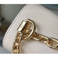 Louis Vuitton LV Women Twist MM Chain Bag White Epi Grained Cowhide Leather (8)