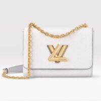 Louis Vuitton LV Women Twist MM Chain Bag White Epi Grained Cowhide Leather (8)