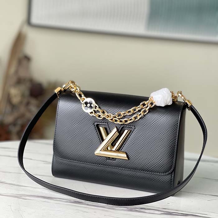 Louis Vuitton Womens Twist Chain Pouch Black Epi Leather – Luxe