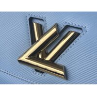Louis Vuitton LV Women Twist MM Handbag Bleu Nuage Blue Epi Grained Leather (11)