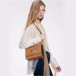 Louis Vuitton LV Women Twist MM Handbag Camel Light Brown Epi Leather - Image 13