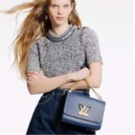 Louis Vuitton LV Women Twist MM Handbag Indigo Blue Epi Grained Cowhide Leather - Image 12