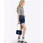 Louis Vuitton LV Women Twist MM Handbag Indigo Blue Epi Grained Cowhide Leather - Image 14