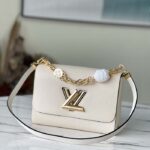 Louis Vuitton LV Women Twist MM Handbag Quartz White Epi Grained Leather - Image 2