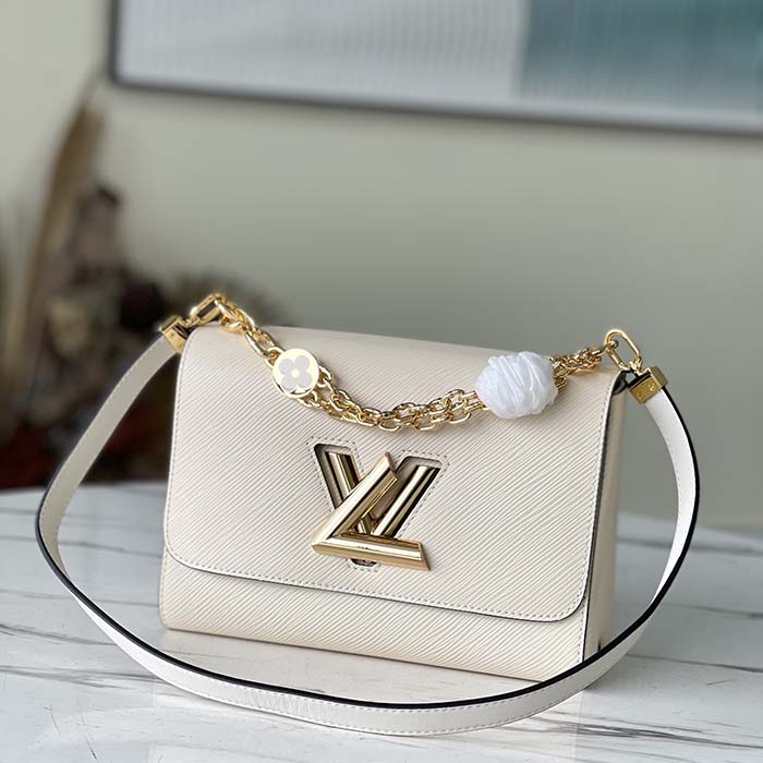 Louis Vuitton Twist MM Epi Grained Leather White in Cowhide Leather with  Gold-tone - US