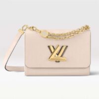 Louis Vuitton LV Women Twist MM Handbag Quartz White Epi Grained Leather (4)
