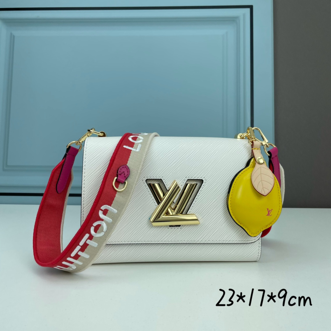 Louis Vuitton Twist MM Bag With Lemon-Shaped Charm Leather In White -  Praise To Heaven