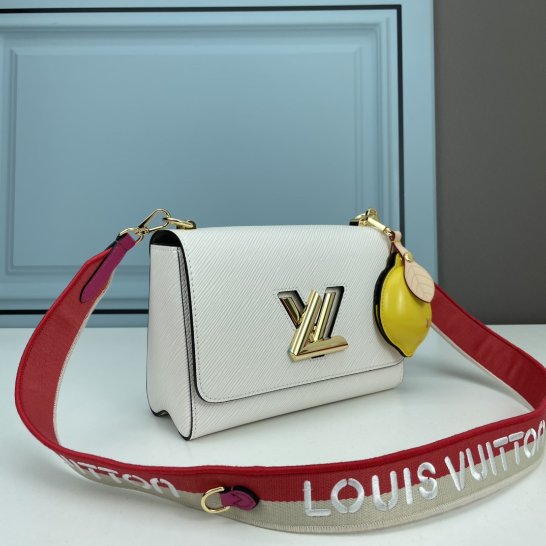 Louis Vuitton LV Women Twist MM Lemon Handbag Black Epi Grained