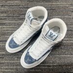 Louis Vuitton Unisex Charlie Sneaker Boot Blue Upcycled Monogram Denim Recycled Polyester - Imagen 4