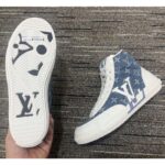 Louis Vuitton Unisex Charlie Sneaker Boot Blue Upcycled Monogram Denim Recycled Polyester - Imagen 9