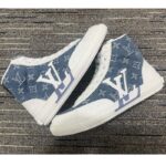 Louis Vuitton Unisex Charlie Sneaker Boot Blue Upcycled Monogram Denim Recycled Polyester - Imagen 2