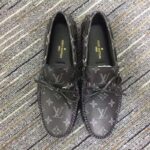 Louis Vuitton Unisex LV Arizona Moccasin Gray Black Monogram Eclipse Canvas - Image 5