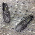 Louis Vuitton Unisex LV Arizona Moccasin Gray Black Monogram Eclipse Canvas - Image 4