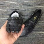 Louis Vuitton Unisex LV Arizona Moccasin Gray Black Monogram Eclipse Canvas - Image 10