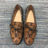 Louis Vuitton Unisex LV Gloria Flat Loafer Brown Patent Monogram Canvas (6)