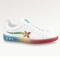 Louis Vuitton Unisex LV Luxembourg Samothrace Sneaker White Calf Leather Strass Monogram Flower (1)