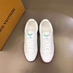 Louis Vuitton Unisex LV Luxembourg Samothrace Sneaker White Calf Leather Strass Monogram Flower - Image 4